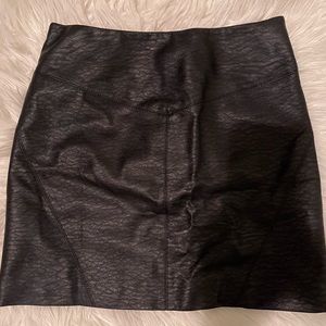 H&M Black Faux Leather Skirt